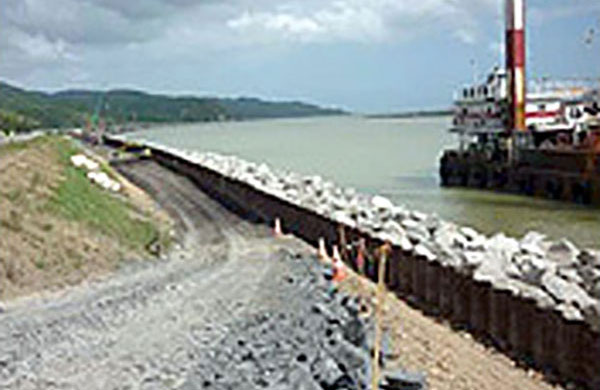 Base material for river embankment work